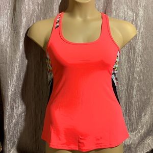 Fabletics Tank Top Neon Pink Black XS 4  Pullover Stretchy